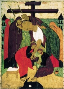 Christ being taken down from the cross